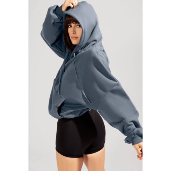 Popflex Denim Blue Pullover Cloud Hoodie - Picture 7 of 16